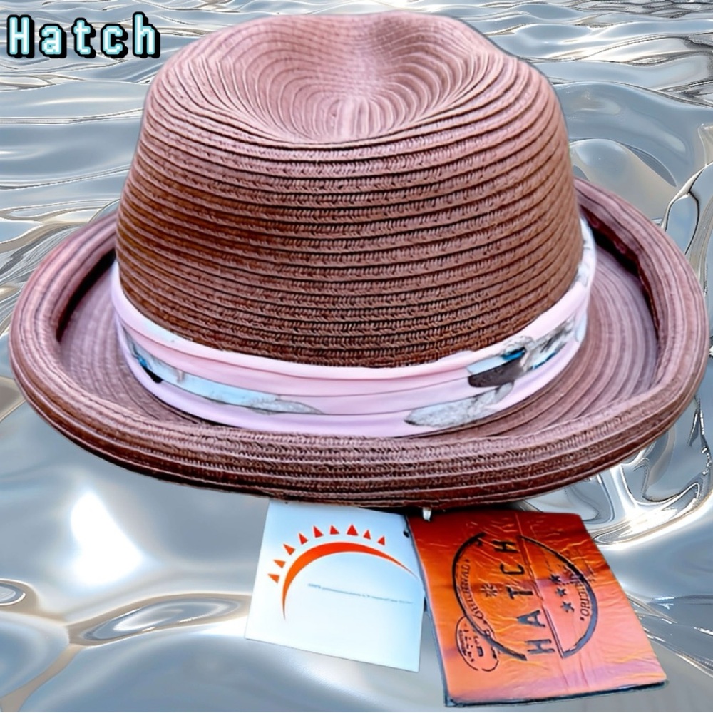 HATCH 💯 UV PROTECTION RIBBON DETAILED ROLLED STRAW HAT -OS -NWT ! 👒🌞😎